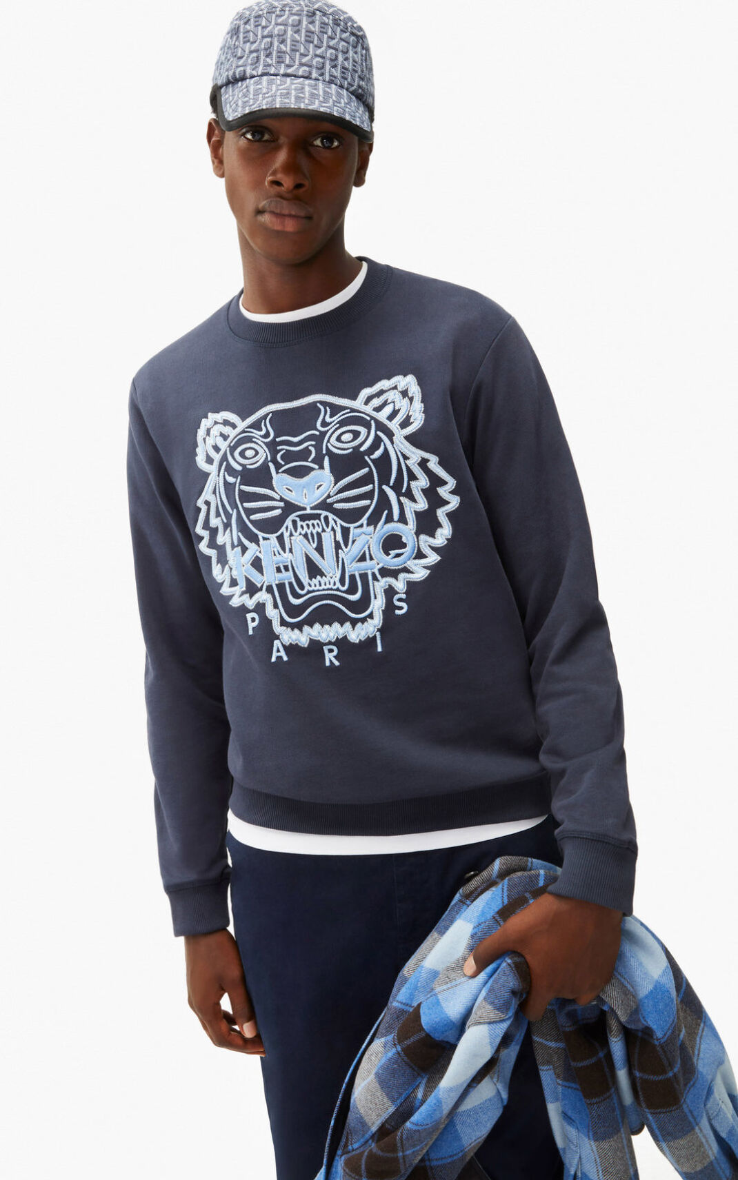 Kenzo Tiger Sudadera Hombre Azules Negras | 5702481-RK